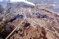 1985 Flin Flon and Crieghton from the North East, HBM&S and the Tailings Ponds 