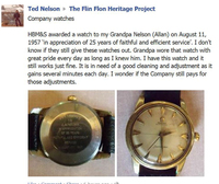 Gold Watch for 25 Years Service to HBM&S