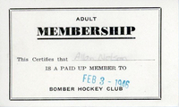 Membership Card Bomber Hockey Club