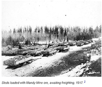  Sleds loaded with mandy mine ore 1917 