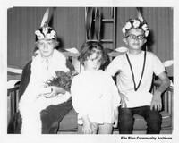 Playground King and queen - L-R Janet Cartweight (Queen), Paula Gummerson(Flower Girl) Leonard Bailey(King) 1970