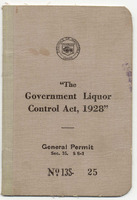 Manitoba Liquor Permit 1931