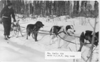 Mrs. Sally Tew with R.C.M.P. Dog team