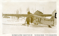 Capt Stephen's Last Flight Crashed The Pas 1928
