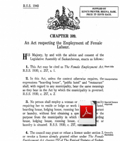 Saskatchewan Labour Law 1940