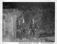Wooden Scrqam Below Open Pit .......
