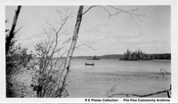 Canoe on lake