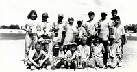 Unidentified boy's baseball team with trophies