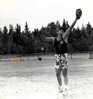 Ball player making a catch