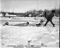 1951-52 Mermaids Joyce Guymer, Gwen Jackson, Leione Clarkson