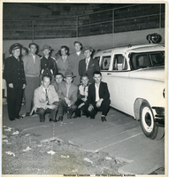 Amublance keys handed to Mayor Cyril Steventon by Fire Chief Walter Redman 