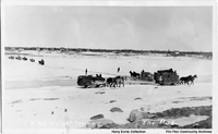 R.N.C. Freight Teams crossing the Saskatchewan Rive