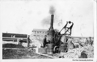 Vertical Steam Boiler powering Cement Mixer C 1927