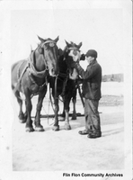 Harnessed Horses on the Ice