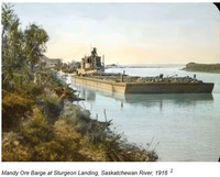 Mandy ore barge at Sturgeon Landing 1918