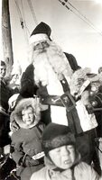 Karen Walstrom and Glenn Maxwell (Katie and Andy Maxwells son ) and Santa Claus 1949