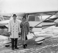 Steve and Mary Olench (Mary Jayne Shoppe) with their Airplane 