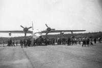 Crowd Visiting Water Bomber at Bakers Narrows Airport