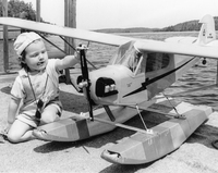 Model Piper Cub Aircraft and Child 