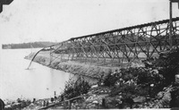Sludge from the Mill dumping into the lake (Flin Flon Lake) 1930