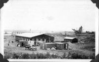 Carpenter Shop and Cement Mixer with Office in the Background C 1928