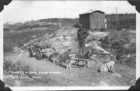Trapper and Homemade Wagon Flin Flon 1930