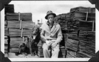 Frd Winters and 'Gypsie' Monarch Lumber Yard , Flin Flon 1930