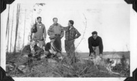 Top: Doug Huston, A. Ferguson, Coates , D. Jackson. Bottom Row: J.A. Johnson , F. Taylor, & Dog "Old White"