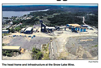 Snow Lake ariel view of mine site