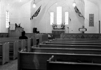 The Interior of Old St. James Anglican Church Flin Flon about 1950