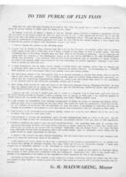  Election Poster issued by George Mainwaring