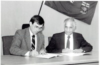 1986 signing of phase 3 funding for Water & Sewer Sytem Upgrade and Renewal;