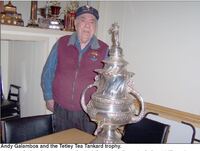 Andy Galambos and the Tetley Tea Tankard Trophy 