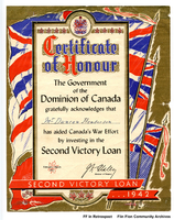 Certificate of Honour to Duncan Henderson 