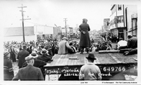 "Mickey" Marlowe Addressing the Crowd- Flin flon Strike - June 1934