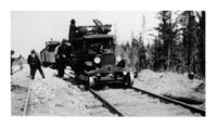 1928 CNR Line - Car Converted to Ride Rails During Construciton
