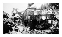Flin Flon Railway Construction - 1928- Rock cut
