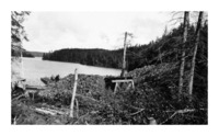 Ore Dump on Schist Lake from Mandy Mine 
