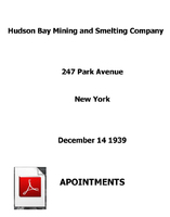 Management Appointments 1939
