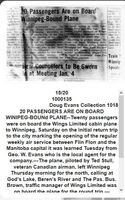  Wings Ltd. Flin Flon to Winnipeg 