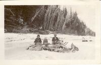 1923-1930 Trappers With Dog Sleigh and Tobogan 