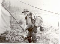  Rudi Streit with a day catch of 65 rats Saskeram Lake area 1949