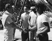  Duff Roblin greets canoe derby contestants. 1967 