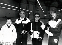 (L-R) Mike Lavis, Lyle Lavis, Cathy, Lavis, (unknown). 