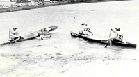 Canoe race action on Ross Lake.