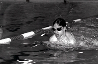 Racing swimmer.
