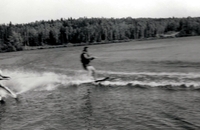 Waterskiing.