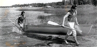 Canoe racing on Beaver lake.