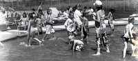 Kids in paddling pool. Rotary Park