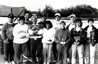 Unidentified ball team with trophies